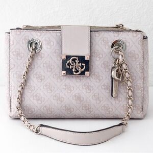 Guess Light Cream Chain Shoulder Bag